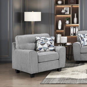 English Elm Contemporary Chenille 3 Piece Sofa Set with Pocket Coil Support and Reversible Cushions Gray B011S02476
