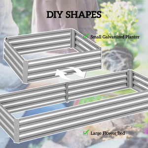 English Elm Outsunny Galvanized Steel Raised Garden Bed Rust Resistant Outdoor Planter Box W2225P485540