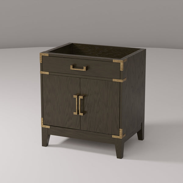 English Elm Brown Oak Single Bath Vanity – 30" W X 22" D, Contemporary Design, Soft-Close, Ample Storage Solutions B2731P259748