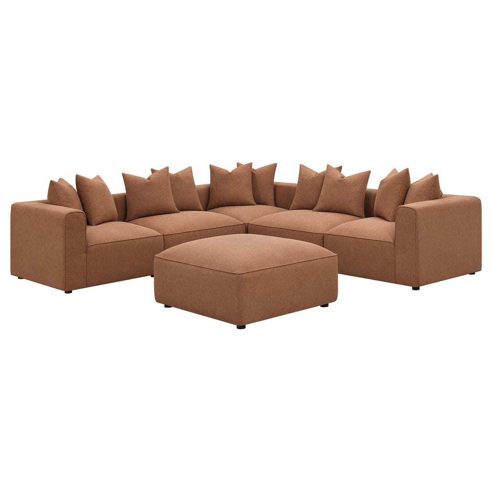 English Elm Colleen Terracotta Corner Chair With Pillows - Stylish Modular Seating For Modern Living Spaces B062P358077