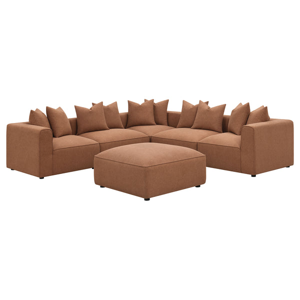 English Elm Colleen Terracotta Corner Chair With Pillows - Stylish Modular Seating For Modern Living Spaces B062P358077