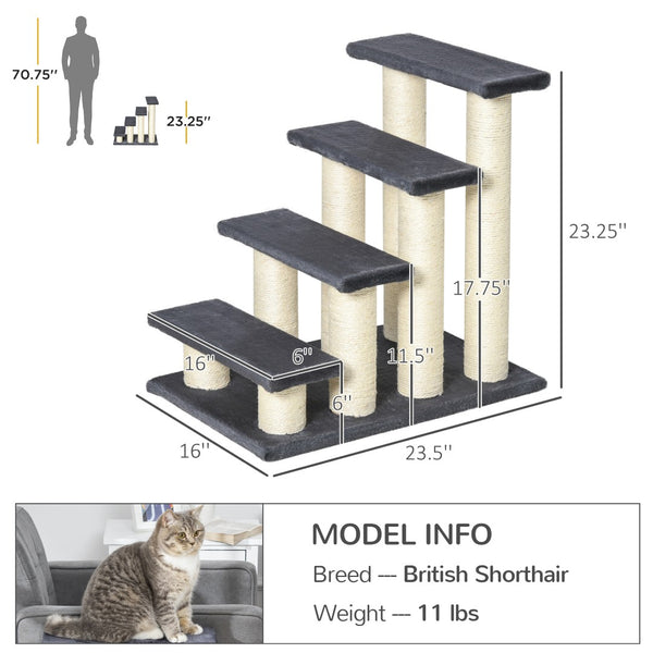 English Elm Pawhut Modular Wall Mounted Cat Tree with Condo Curved Perch Bridge and Solid Wood Frame W2225P217050
