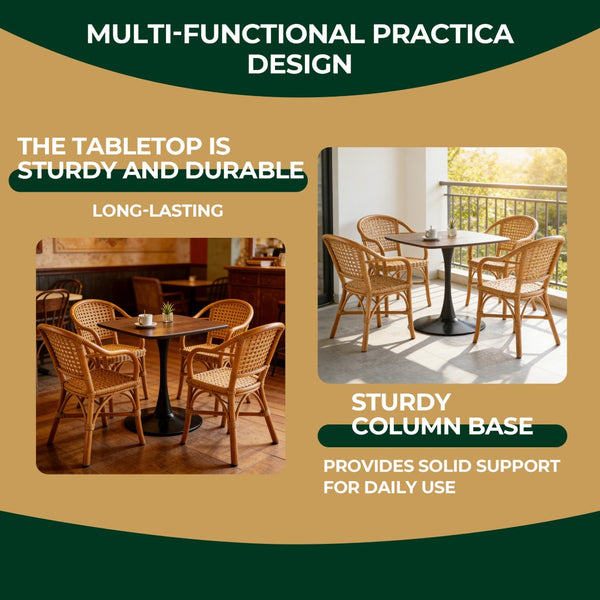 English Elm Halloween Square Pedestal Dining Table Walnut Finish Compact Nook Seating for Two W3766P397283