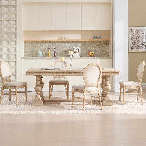 English Elm French Country Dining Chairs Set Of 2 - Elegant Upholstered, Stackable & Versatile For Any Space W3426P324205