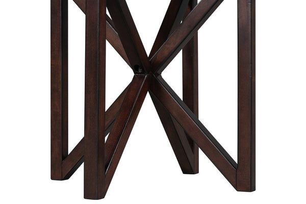 English Elm Modern Glass Coffee Table - Stylish Round Design With Solid Wood Base For Living Room & Study Use W487P317846