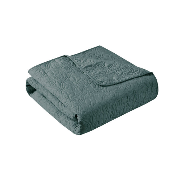 JLA Home Madison Park - 3 Reversible Quilt Set with Textured Stitching, Prewashed Cotton Fill, Antimicrobial Protection, Machine Washable Balsam Green MP13-8478