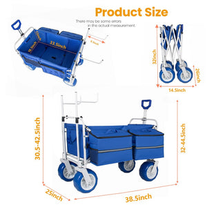 English Elm Beach Wagon Heavy Duty Folding Cart with 500lb Capacity and All Terrain Pvc Wheels W2932P412004