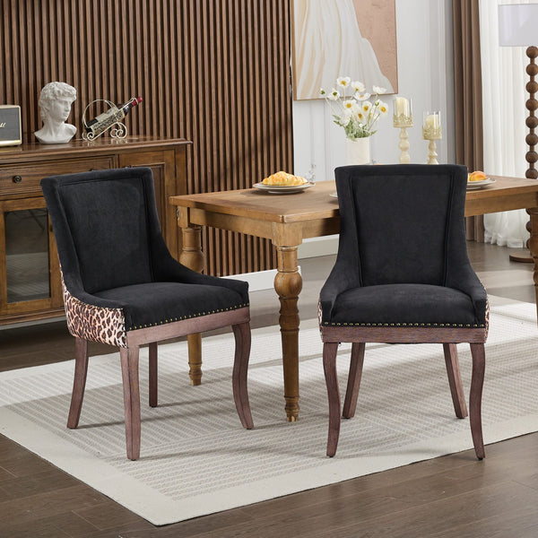 English Elm A&A Luxe Velvet Swivel Barstool with Gold-Plated 17.7" Base, Tufted Back, Ergonomic Waist Support Leopard W1143P209903