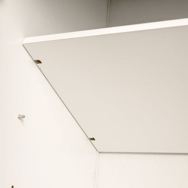 English Elm 71" Tall Arched Pantry Cabinet with Tempered Glass Door, Adjustable Shelves, Anti-Tip Kit & Metal Handles White W2917P384735