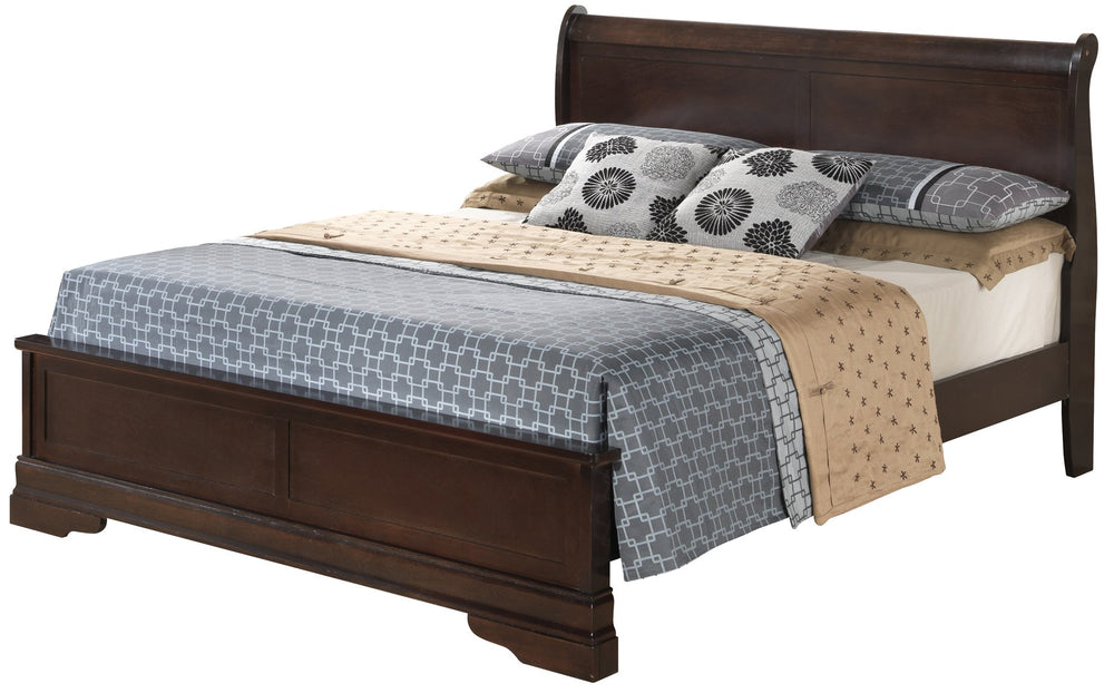 English Elm Charming Traditional Full Bed Frame with Warm Finish, Durable Particle Board Construction, 44"H x 61"W x 84"D Cappuccino 77 L x 6 W x 3 H B078S00330