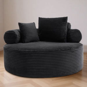 English Elm Round Sectional Sofa Bed with Memory Foam Cloud Cushions for Studio Apartments W3224P444272