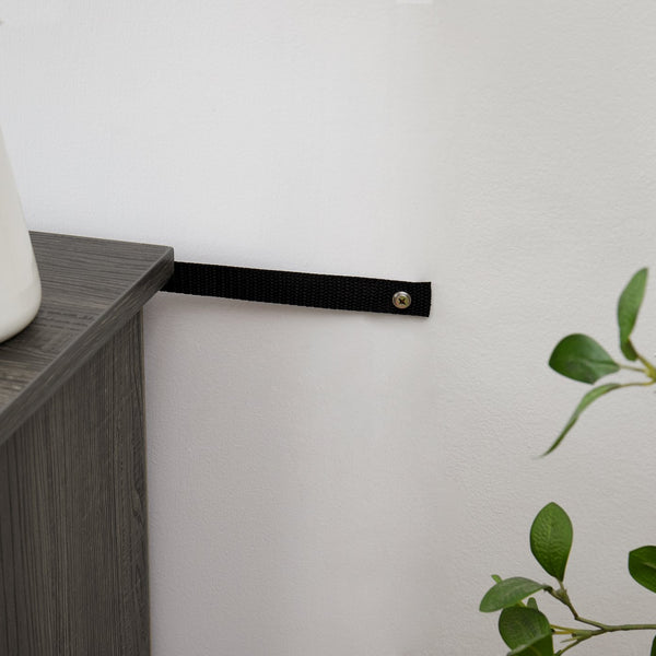 English Elm Mantel Stone TV Media Stand with Faux Stacked Stone Surround, Modern Console with Ample Storage and Cable Management for TVs up to 65" Grey W1758P187683