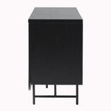 69" Scandinavian 4 Door Sideboard Black REED5DBL2 Walker Edison