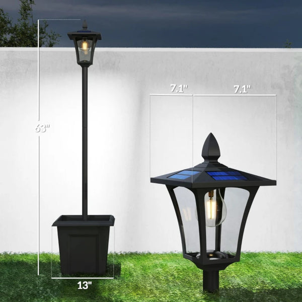 English Elm Solar Lamp Post Lights Vintage Lantern Style Dusk to Dawn Driveway Garden 2 Pack T3971P481652