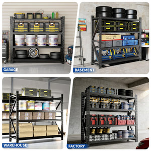 English Elm Heavy Gauge Steel Garage Shelving Unit 6000lb Capacity Adjustable Industrial Storage T2398S00003