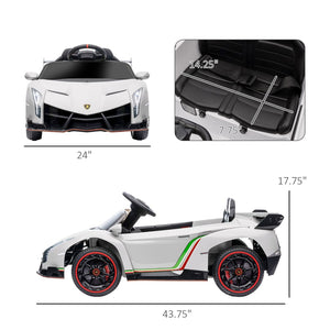 English Elm Aosom Lamborghini Veneno 12v Kids Ride on Car with Butterfly Doors and Remote W2225P217166