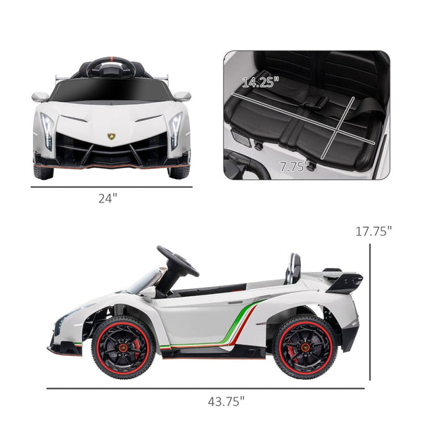 English Elm Aosom Lamborghini Veneno 12v Kids Ride on Car with Butterfly Doors and Remote W2225P217166