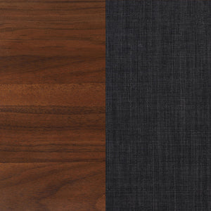 English Elm Carson Dark Walnut Queen Platform Bed With Tufted Grey Upholstery For A Cozy Mid-Century Retreat B062S00695