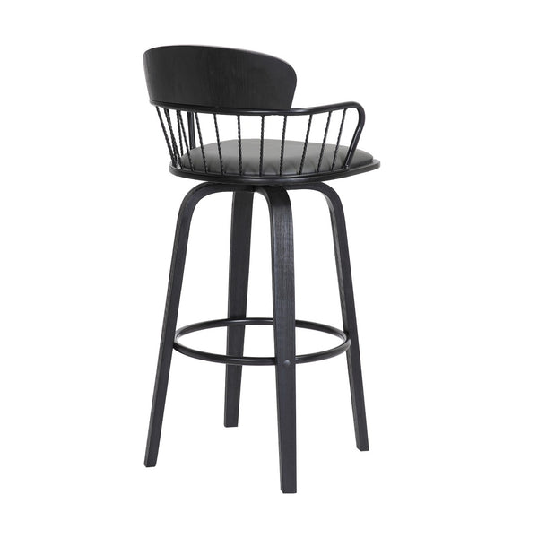 English Elm Willow Swivel Counterstool Gray Faux Leather Seat Modern Kitchen Bar Perch B2736P464837
