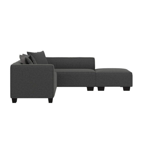 English Elm Marston Corduroy L-shape Sectional Sofa Deep Seating Six Seat Modern Living Room B127S00002