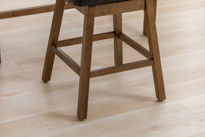 English Elm United We Win Quilted Microsuede Swivel Barstool with Wood Legs and Gold Rivet Trim Black W1568P361703