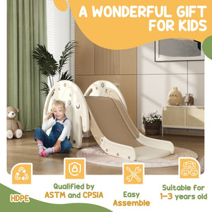 English Elm Qaba Elephant Toddler Slide Climber with Basketball Hoop for Playroom Fun W2225P229338