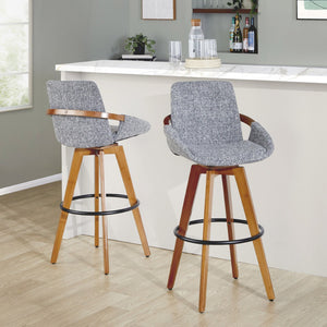English Elm Dining/accent Chair Solid Wood Tapered Legs Cream Upholstery Mid-century Modern Seating Grey B202P471200