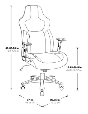 OSP Home Furnishings Big & Tall Gaming Chair Grey Mesh