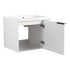 English Elm 24" Modern Bathroom Vanity Sink Combo - Stylish White Oak Cabinet With Soft-Close Doors & Storage W1972P204943