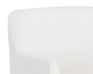 Sunpan Jaime Dining Armchair - Luxurious Gold Base, Moisture-Repellent Fabric, Perfect for Stylish Spaces Fior Vanilla