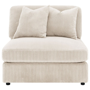 English Elm Cassidy Corduroy Armless Lounge Chair Plush Modular Seating for Living Rooms Sand B062P440333
