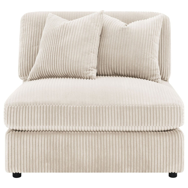 English Elm Cassidy Corduroy Armless Lounge Chair Plush Modular Seating for Living Rooms Sand B062P440333