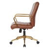 OSP Home Furnishings Baldwin Mid-Back Faux Leather Chair Saddle