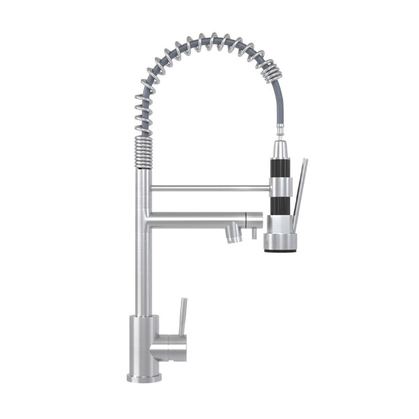 English Elm Bothwa Cupc Certified Single Handle Kitchen Faucet Tall Arc Stainless Steel Design Brushed Nickel B2724P262358