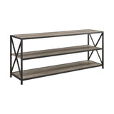 60" X-Frame Metal and Wood Console Table Grey Wash BS60XMWGW Walker Edison