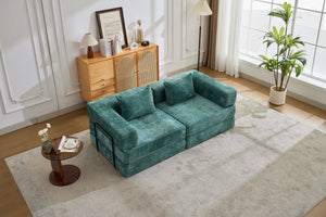 English Elm Compression Convertible Floor Sofa Bed - Cozy Chenille Loveseat For Small Spaces, No Assembly Needed! W3723P345641