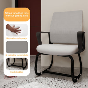 English Elm Minimalist breathable mesh office chair with curved support, cushioned seat, stable iron frame for long workdays Black+ Gray W1935P338544