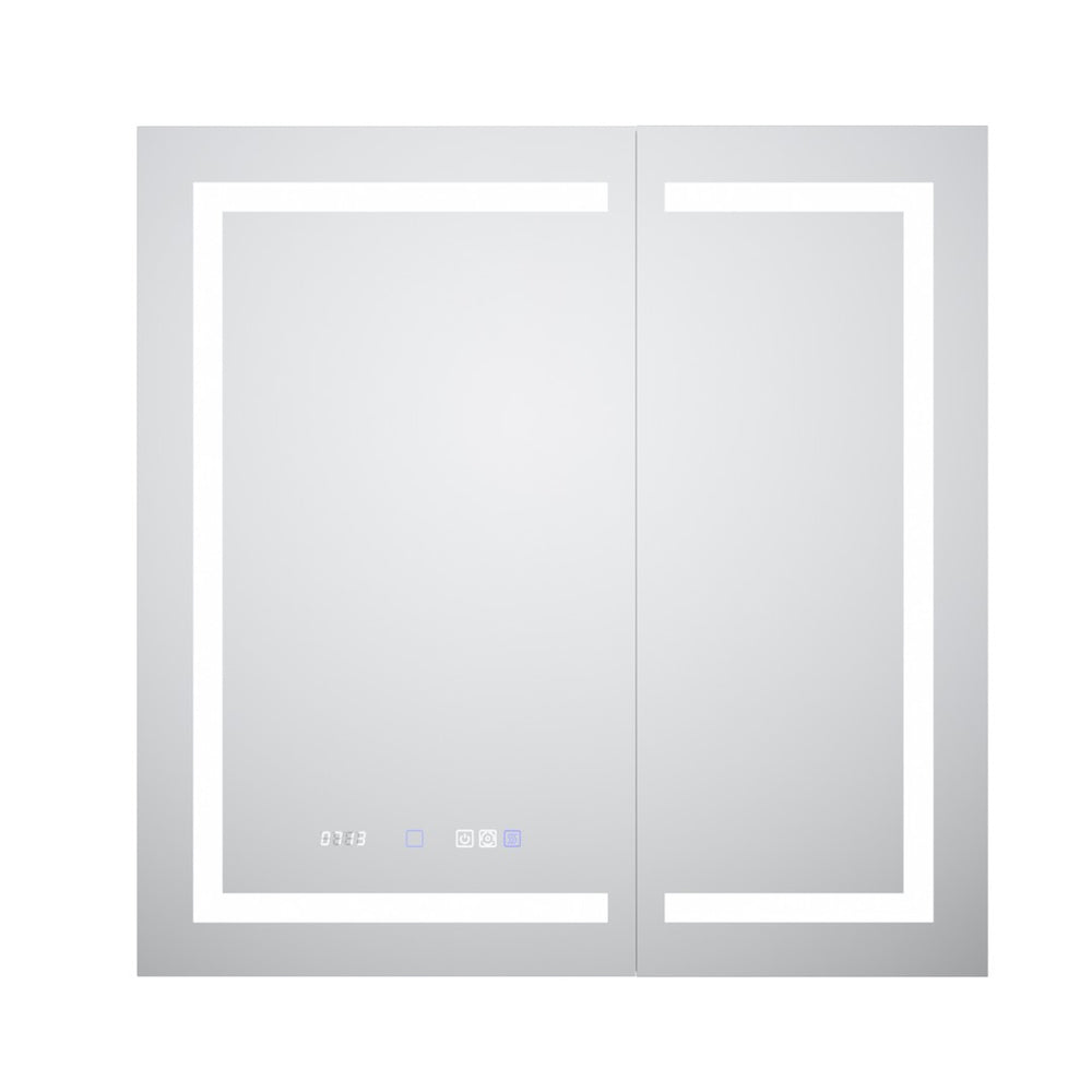 English Elm Smart Led Medicine Cabinet with Anti-fog Gfci Outlet Dimming Bathroom Storage W637P148122
