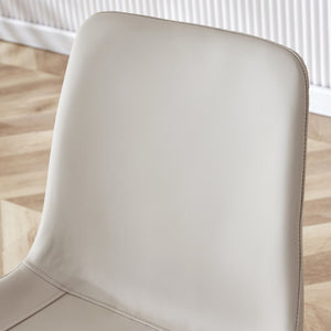 English Elm Table Set With Adjustable Height, Walnut Wood Finish & 4 Warm Gray Pu Chairs For Modern Living W1151S03997-GIGA