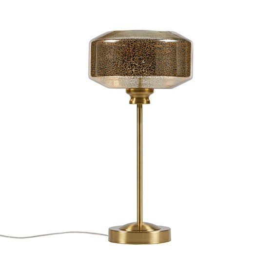 English Elm 17" Mercury Glass Table Lamp Gold - Elegant 17"H Glass Shade on Gold Iron Base, Sparkling Accent Light B035P264540