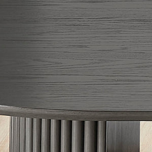 English Elm Valencia 7-Piece Oval Dining Set With Gray Oak Finish & Light Gray Upholstered Chairs For Modern Elegance B061S00945-GIGA