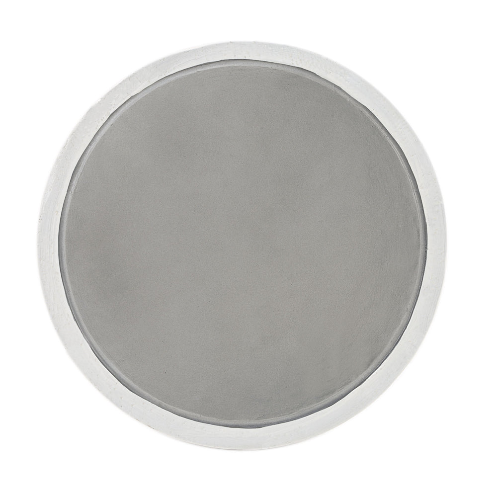 English Elm Dylana Natural Gray Round Fiber Concrete Accent Table – Lightweight Faux Concrete, Eco Cement Modern Chic B2726P246009