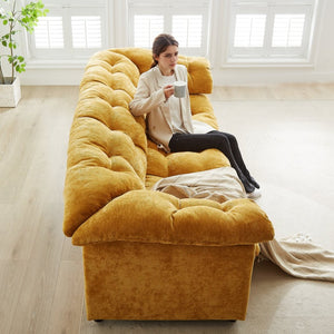 English Elm 94.8" Plush Chenille Cloud Sofa Deep Seat Comfort for Modern Living Rooms W1193S00174