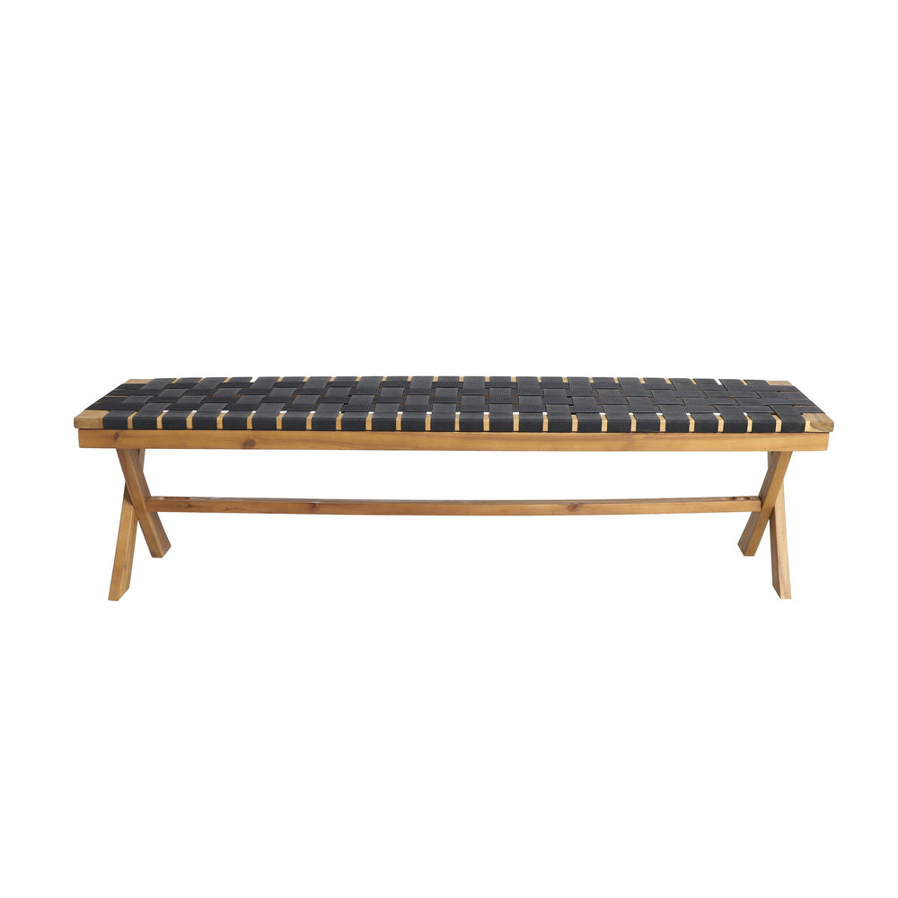 English Elm Christopher Knight Home® - BANFF Teak Acacia Bench with Rope Weave and X-Cross Frame — Durable Outdoor Seating, 800 lb Capacity 70999.00