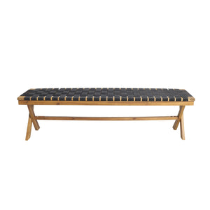 English Elm Christopher Knight Home® - BANFF Teak Acacia Bench with Rope Weave and X-Cross Frame — Durable Outdoor Seating, 800 lb Capacity 70999.00