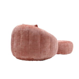 English Elm COOLMORE Extra Large Round Chenille Bean Bag Chair with Deep Seat, High-Density Supportive Sponge Comfort Pink W1539P265262