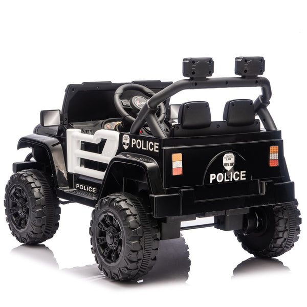 English Elm 12v Kids Police Ride on Car with Remote Control Dual Motors Suspension and Bluetooth W1578P353183