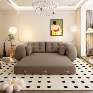 English Elm Human Dog Bed 3-In-1 Foldable Sofa Bed - Multi-Functional Teddy Fabric Lounge, Guest Bed, Brown W1885P387770