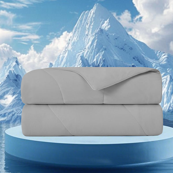 JLA Home Main Street - Cooling Main Street DA Comforter – Lightweight Breathable 170 GSM Nylon-Spandex Shell Wicks Heat Gray OLX10-0009