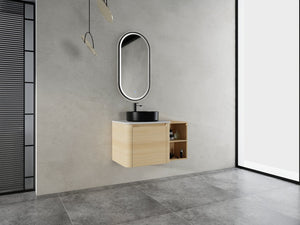 English Elm 36'' Wall-Mounted Bathroom Vanity With Artistic Ceramic Sink, Soft-Close Door & Space-Saving Storage W999S00468